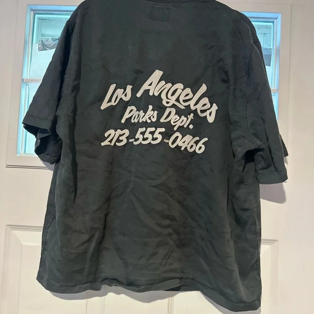 PacSun Charcoal Men's Shirt with White Embroidery